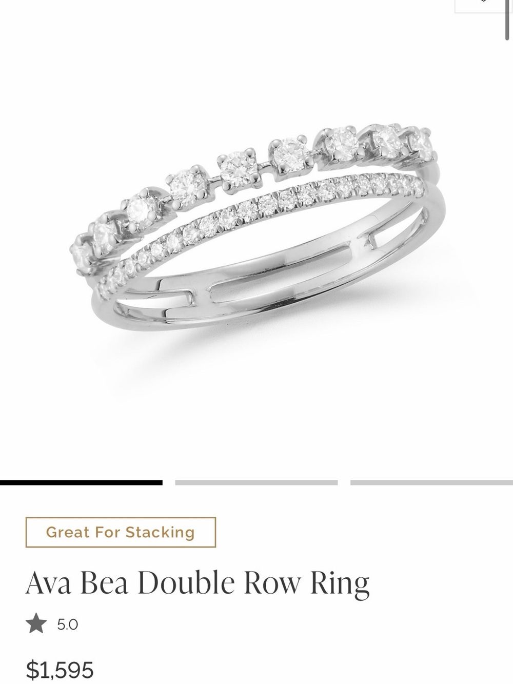 Dana Rebecca Designs Double Row Ava Bea Diamond Ring in 14k white gold - Picture 1 of 6